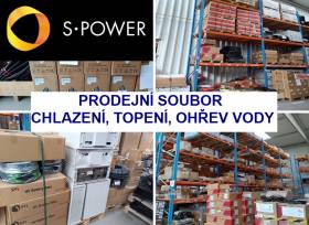 Prodej komponentů chlazení, topení, ohřev vody, izolací, tvarovek a další materiál z majetku S-Power Energies, s.r.o.