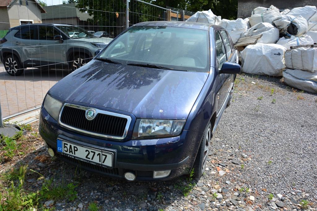 Osobní automobil Škoda Fabia, 1.4i, 55 kW, RZ 5AP2717, 2001, stav tachometru 286.897 km, z majetku PAMA Poděbrady s.r.o. 