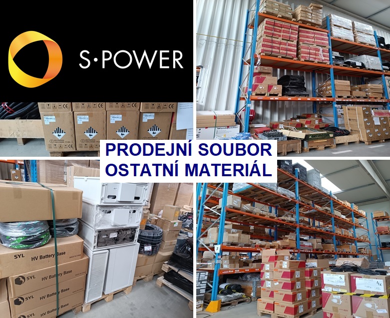 Prodej souboru zásob spotřebního materiálu - EURO palety, šrouby,  hmoždiny a ostatní z majetku S-Power Energies